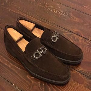Authentic chocolate Ferragamos size 11D